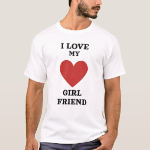I Love My Girlfriend Red Heart T-Shirt