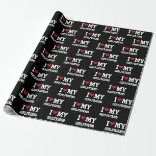 I Love My girlfriend Red Heart Valentine's Day Wrapping Paper