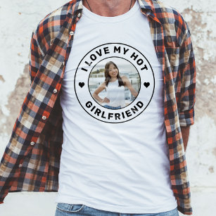 I Love My Girlfriend Simple Personalized Photo T-Shirt