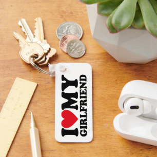 I Love My Girlfriend With Heart  Keychain