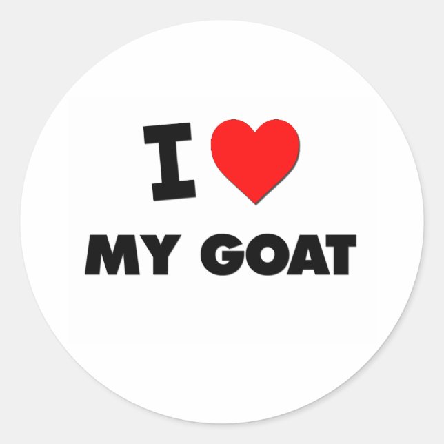 I Love My Goat Classic Round Sticker (Front)