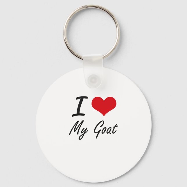 I Love My Goat Key Ring (Front)