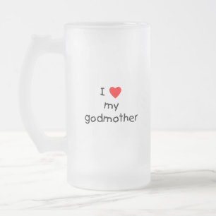 I Love My Godmother Frosted Glass Beer Mug