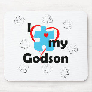 I Love My Godson - Autism Mouse Mat