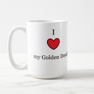 I Love My Golden Doodle, Red Heart Coffee Mug