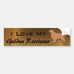 I Love My Golden Retriever Bumper Sticker