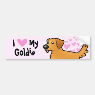 I Love My Golden Retriever Bumper Sticker