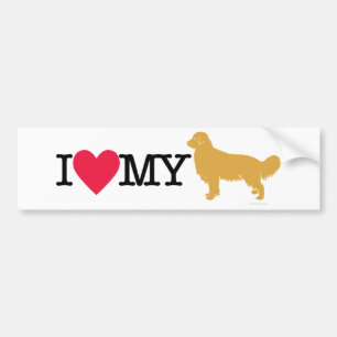 I Love My Golden Retriever ! Bumper Sticker