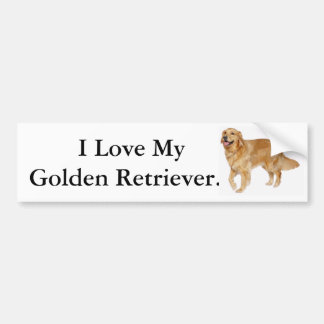 I Love My Golden Retriever Bumper Sticker