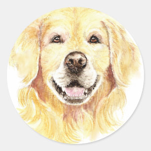 I Love my Golden Retriever, Dog, Pet Classic Round Sticker