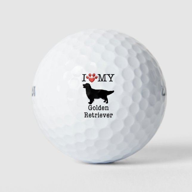 I love my Golden Retriever Golf Balls (Front)