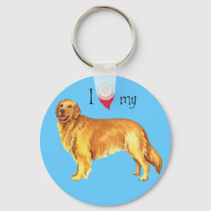 I Love my Golden Retriever Key Ring