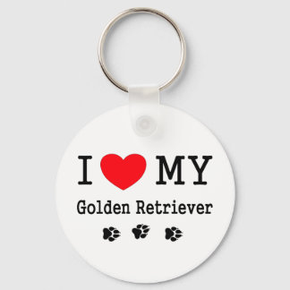 I Love My Golden Retriever Key Ring