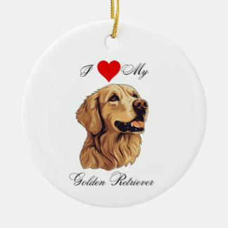 I love my Golden Retriever standard Ceramic Tree Decoration