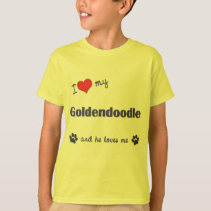 I Love My Goldendoodle (Male Dog) T-Shirt