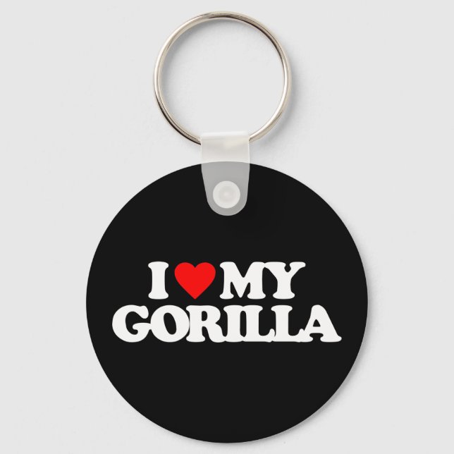 I LOVE MY GORILLA KEY RING (Front)