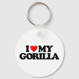 I LOVE MY GORILLA KEY RING