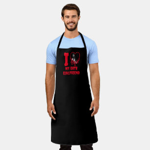 I Love My Goth Girlfriend Dripping Red Heart Photo Apron