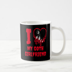 I Love My Goth Girlfriend Dripping Red Heart Photo Coffee Mug