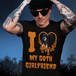 I Love My Goth Girlfriend Halloween Heart Photo T-Shirt