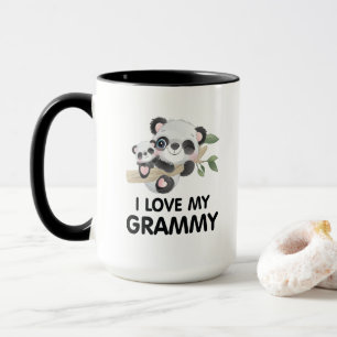 I Love My Grammy Cute Baby and Adult Pandas Mug