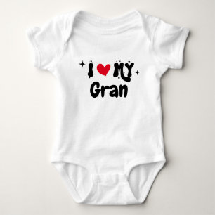 I Love My Gran Retro Stars Customisable Newborn  Baby Bodysuit