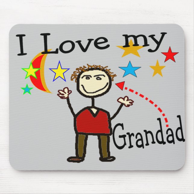 I Love My Grand Dad Mouse Mat (Front)
