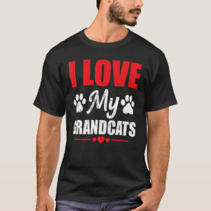 I Love My Grandcats Cat  Granddad Grandma Grandpar T-Shirt