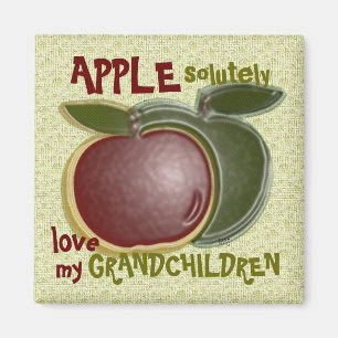 I Love my Grandchildren Apples Humorous Magnet