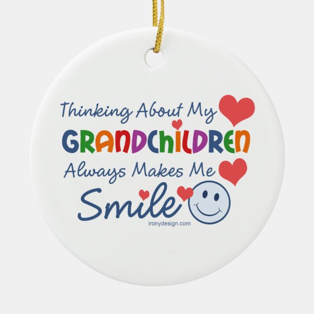 I Love My Grandchildren Ceramic Tree Decoration (Front)