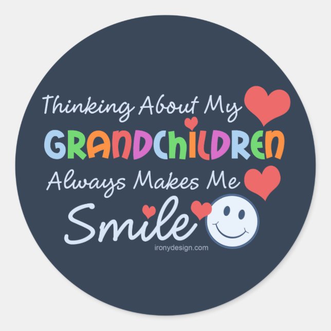 I Love My Grandchildren Classic Round Sticker (Front)