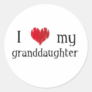 I love my granddaughter classic round sticker