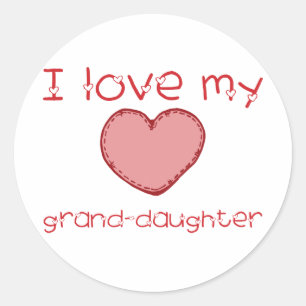 I love my granddaughter classic round sticker