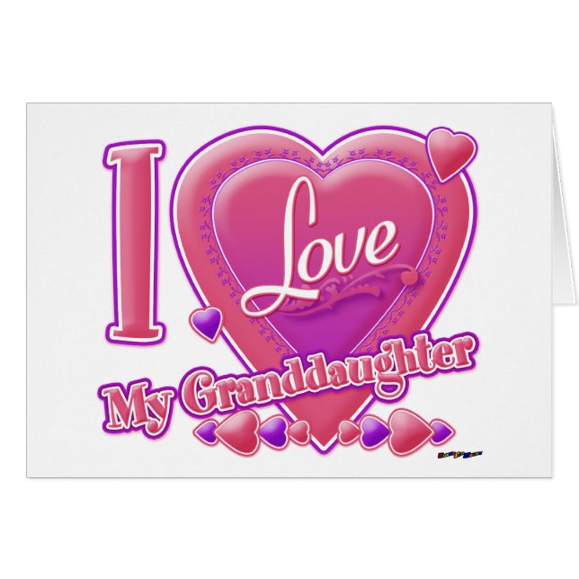 I Love My Granddaughter pink/purple - heart (Front Horizontal)