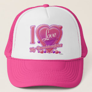 I Love My Granddaughter pink/purple - heart Trucker Hat