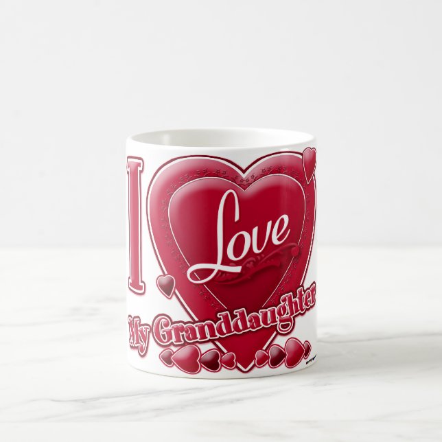 I Love My Granddaughter red - heart Coffee Mug (Center)