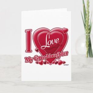 I Love My Granddaughter red - heart Holiday Card