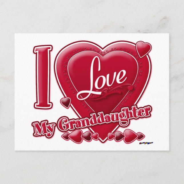I Love My Granddaughter red - heart Postcard (Front)