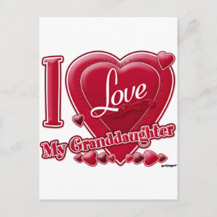 I Love My Granddaughter red - heart Postcard