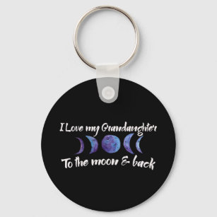 I love my granddaughter to the moon and back  key ring