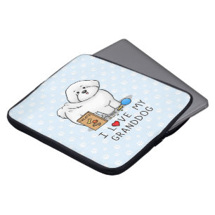 I Love My Granddog Bichon Frise Dog - grandparent Laptop Sleeve