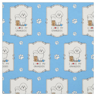 I Love My Granddog Bichon Frise Dog - Grandpuppy Fabric