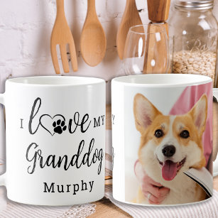 I Love My Granddog Personalised Cute Pet Photo Coffee Mug