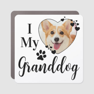 I Love My Granddog Personalised Dog Pet Photo  Car Magnet