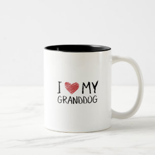 I Love My Granddog Two-Tone Coffee Mug