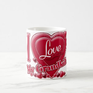 I Love My Grandkid Red Hearts Coffee Mug