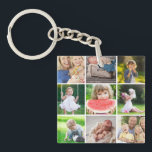 I Love My Grandkids 9 Photo Instagram Collage Key Ring<br><div class="desc">Custom printed 2-sided keychain personalised with your family photos and text. Add 9 square Instagram photos on one side with "I Love My Grandkids" quote and your grandchildren's names or other custom text on the reverse side. Use the design tools to choose any background colour, add more photos and edit...</div>