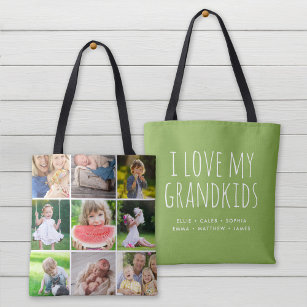 I Love My Grandkids 9 Photo Instagram Collage Tote Bag