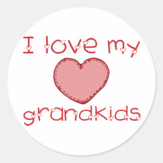 I love my grandkids classic round sticker