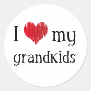I love my grandkids classic round sticker